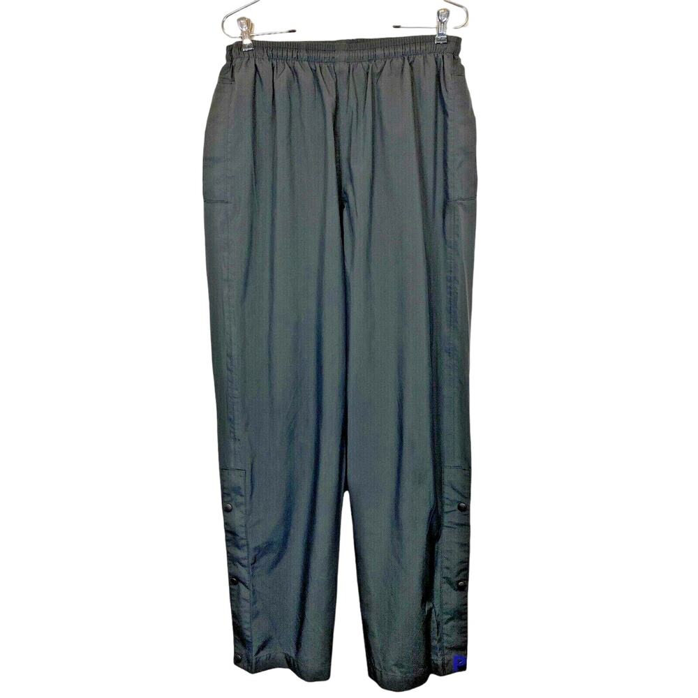 Nike Black Track Pants Men Size L Elastic Waist Zipper & Snaps at Ankles Pockets